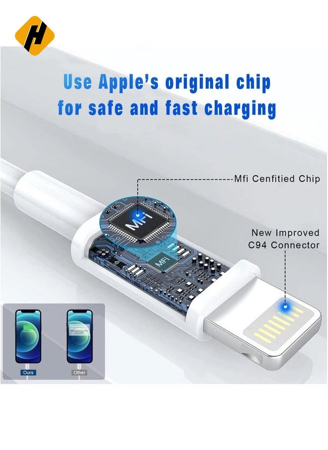 USB C to Lightning Cable 3PACK 2M Fast Charger Cable, iPhone Charger Cord Compatible with iPhone 14/13/12/11 Pro Max/XS MAX/XR/XS/X/8/7/Plus