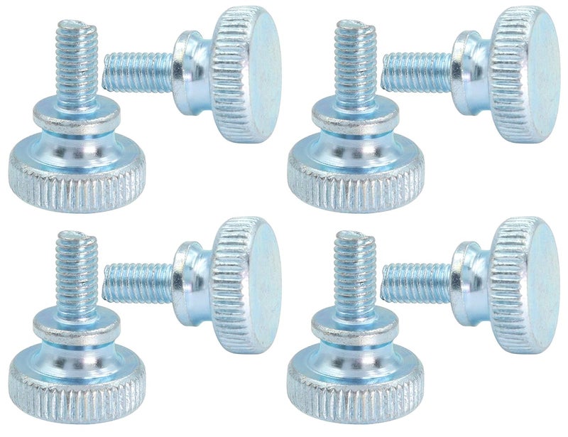 LBY 30pcs Knurled Thumb Screws, M5 x 10mm Flat Knurled Head Fully Threaded, Carbon Steel Galvanized (Double Layer Step) - Image 1