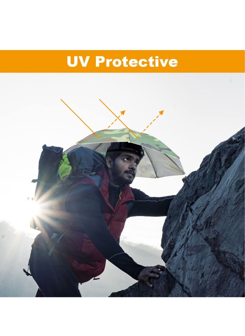 Generic Umbrella Hat 65cm Sunscreen Windproof Hands Free Head Umbrella Cap UV Protection Umbrella Hats Head Mounted Umbrella Top Folding Hat Umbrella for Fishing Beach Outdoor Golf Sunshade - Image 5