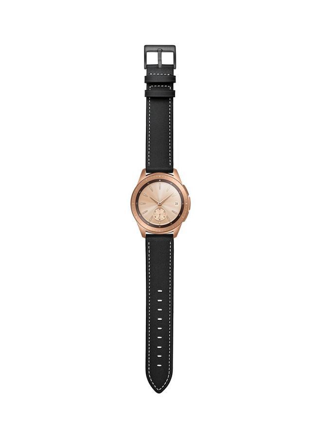 NIBEMINENT Replacement Leather Band For Smartwatch 20millimeter Black  - Image 3