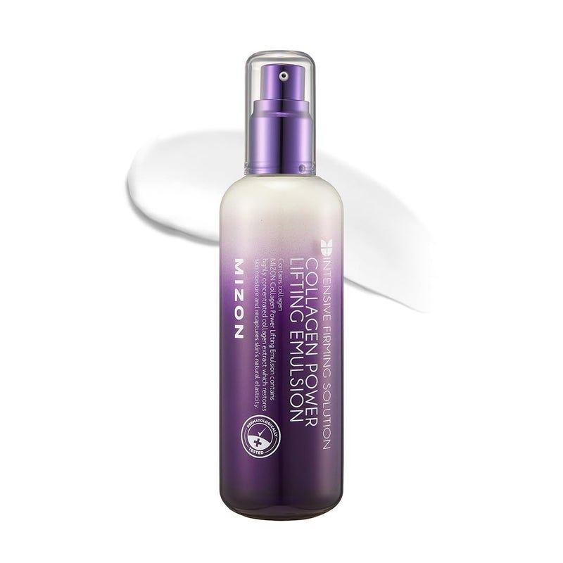 MIZON Collagen Power Lifting Emulsion Marine Collagen with Adenosine and Peptides for High Elasticity Fine Lines Treatment Deep Hydration Face Moisturizer 120 ml 406 fl oz