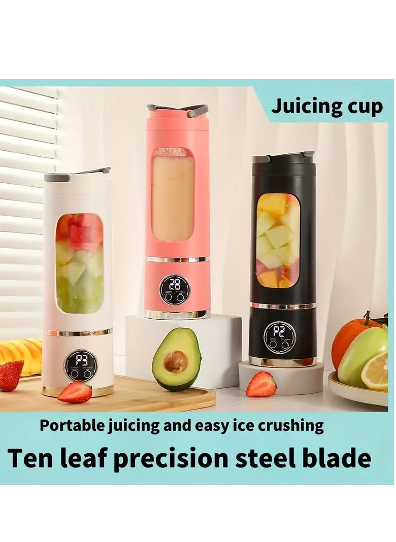 Raxoom USB Electric Safety Juicer Cup, Fruit Juice mixer, Mini Portable Rechargeable/Juicing Mixing Crush Ice Blender Mixer,420-530ml Water Bottle PINK  - Image 2