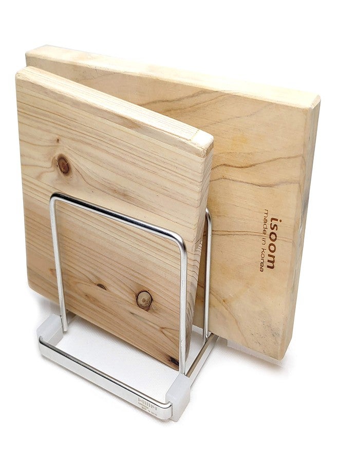 LENITH Small Size Stainless Steel Wire Cutting Board Holder, Cutting Board Rack Organizer Kitchen (Small) - Image 1