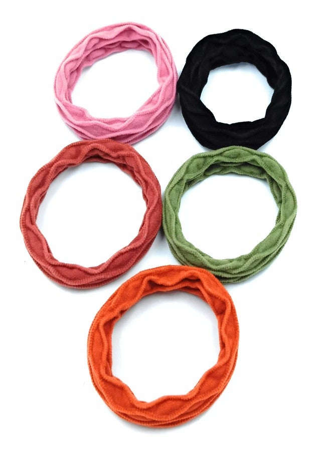 Fairytale Women's Soft Stretchable Big Elastic Hair Rubber Band Ponytail Holder (Multicolour), Set of 5 Pcs - Image 3