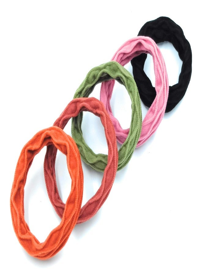 Fairytale Women's Soft Stretchable Big Elastic Hair Rubber Band Ponytail Holder (Multicolour), Set of 5 Pcs - Image 2