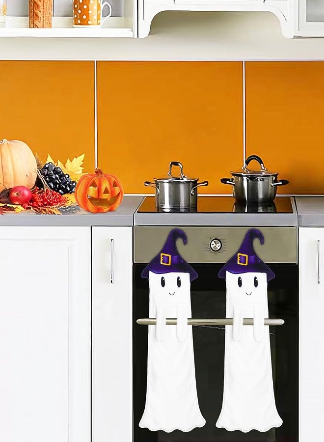 بريمو لاينز مناشف يد بريمو لاينز بتصميم أشباح خريفية لطيفة للحمام والمطبخ، مناشف وجه معلقة بتصميم أشباح خريفية زخرفية لطيفة فائقة الامتصاص وناعمة كهدية نسائية خريفية - Image 3