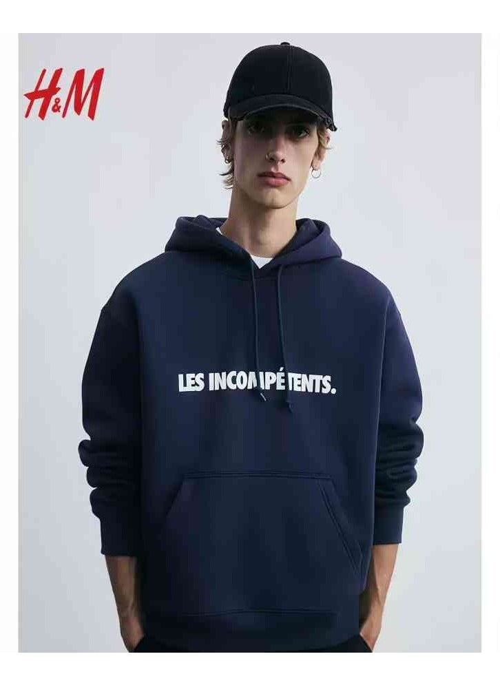 H and M - HM New Casual And Fashionable Loose Printed Hoodie - Image 1