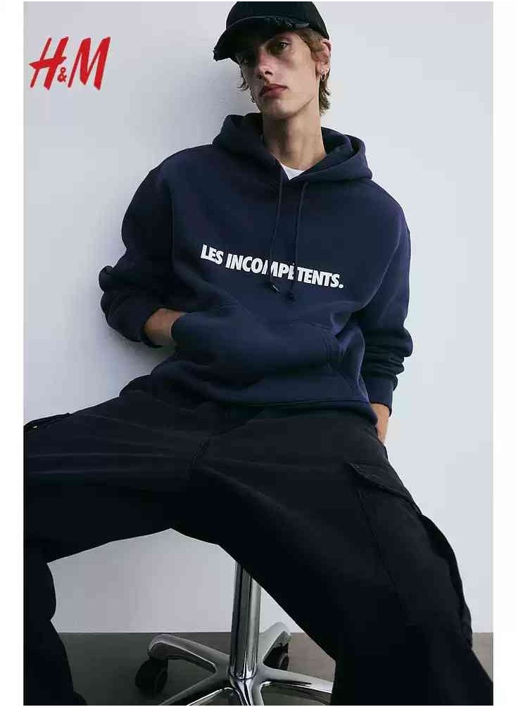 H and M - HM New Casual And Fashionable Loose Printed Hoodie - Image 1