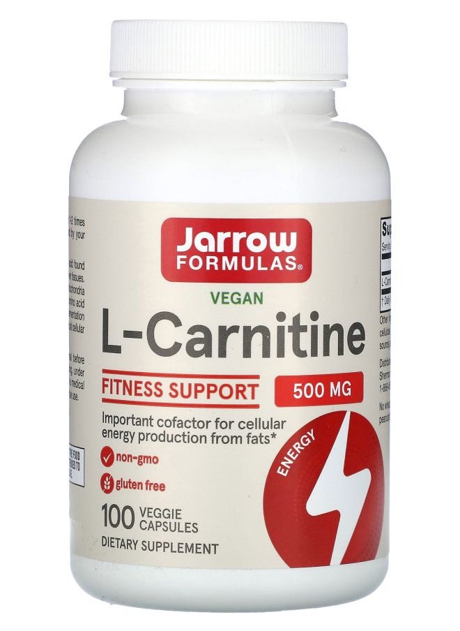 jarrow formulas L-Carnitine 500 mg 100 Veggie Capsules  - Image 1