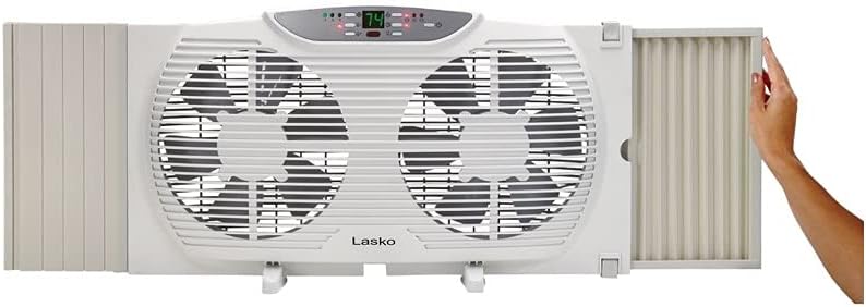 Lasko Electrically Reversible Twin Window Fan with Remote Control, W09550 - Image 2
