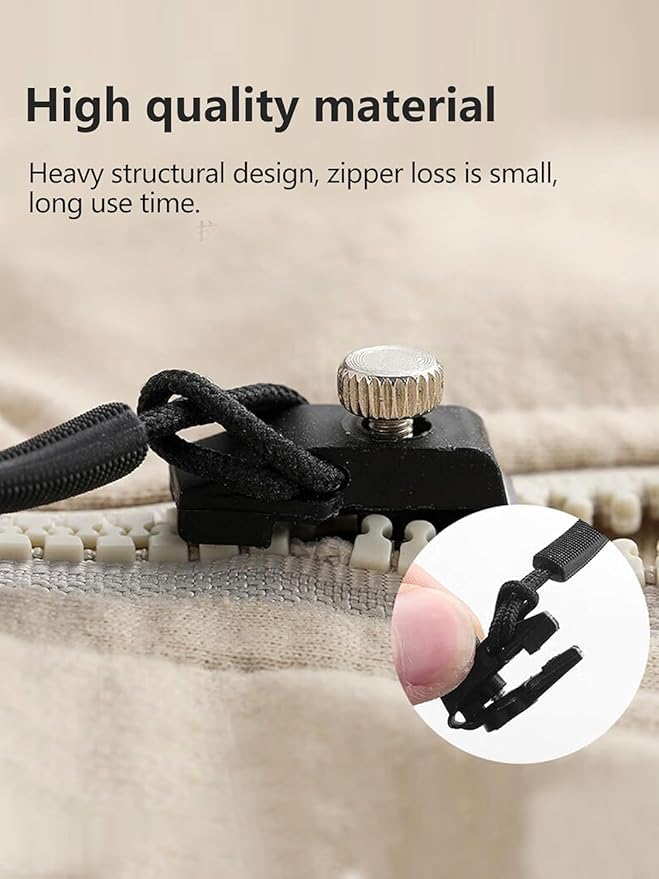 FLIZZOW 5 Sets Instant Zipper Repair Kit, Universal Zipper Slider Replacement, Adjustable Zipper Fixer Zipper Pull for Luggage Backpack Wallets Suitcases Tents Jackets Skirts Jeans.Universal Screw Fix Removable Zippers for Bags. - Image 5