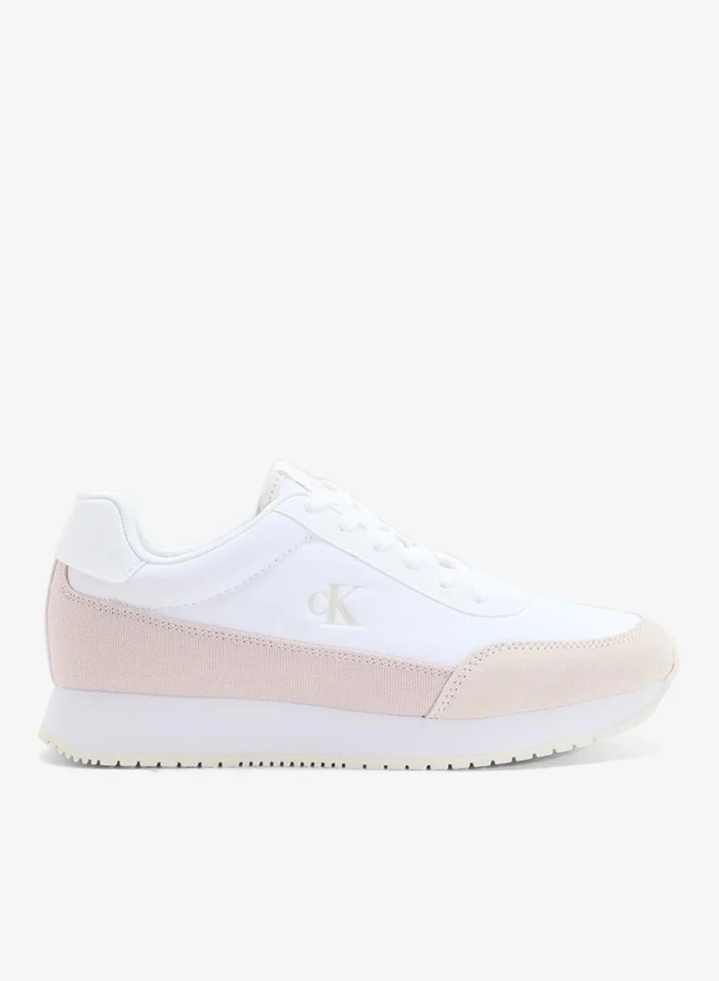 Calvin Klein Jeans RETRO LOW LACE UP CANVAS RUNNER TRAINERS