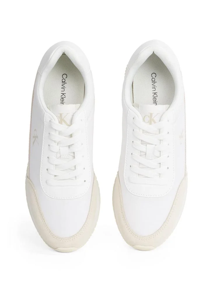 Calvin Klein Jeans RETRO LOW LACE UP CANVAS RUNNER TRAINERS