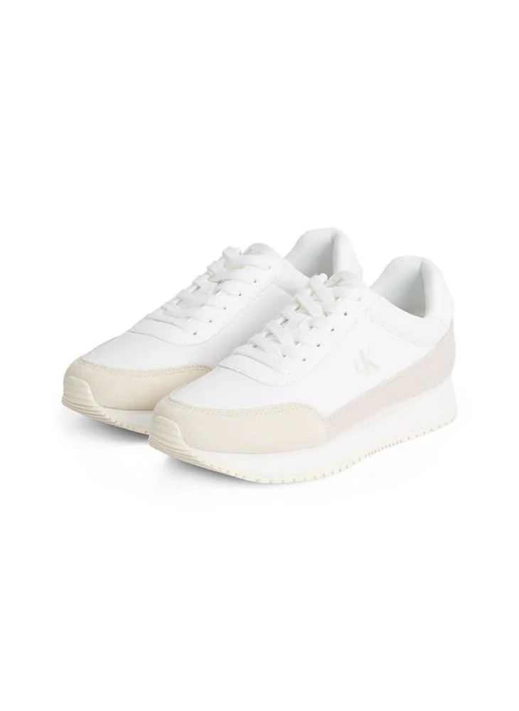 Calvin Klein Jeans RETRO LOW LACE UP CANVAS RUNNER TRAINERS