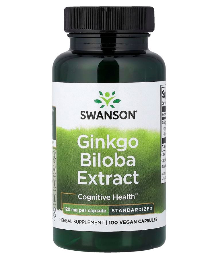 Ginkgo Biloba Extract Standardized 120 mg 100 Vegan Capsules