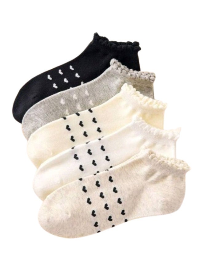 Women's Casual Cotton Ankle Socks Set – Comfortable Everyday Socks (5 Pairs + 1 Gift) – Soft Material and Modern Designs - Image 1
