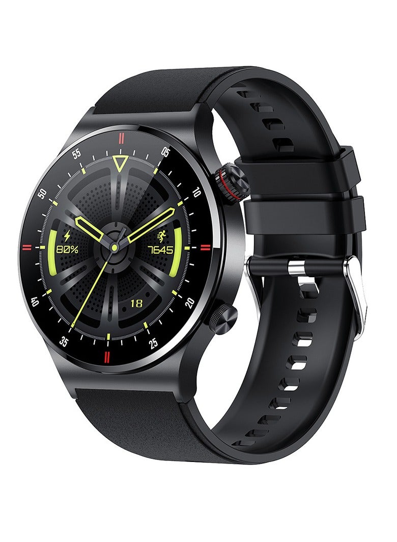 AROAQ ساعة ذكية، ساعة تتبع نشاط رياضي مقاومة للماء، ساعة تتبع صحة بشاشة تعمل باللمس بلوتوث، ساعة معصم بلوتوث لقياس ضغط الدم والأكسجين، (أسود) - Image 1