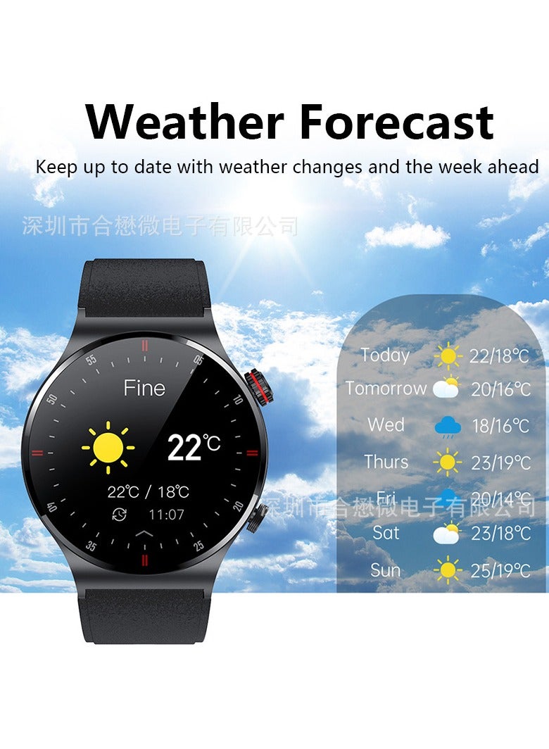 AROAQ ساعة ذكية، ساعة تتبع نشاط رياضي مقاومة للماء، ساعة تتبع صحة بشاشة تعمل باللمس بلوتوث، ساعة معصم بلوتوث لقياس ضغط الدم والأكسجين، (أسود) - Image 2