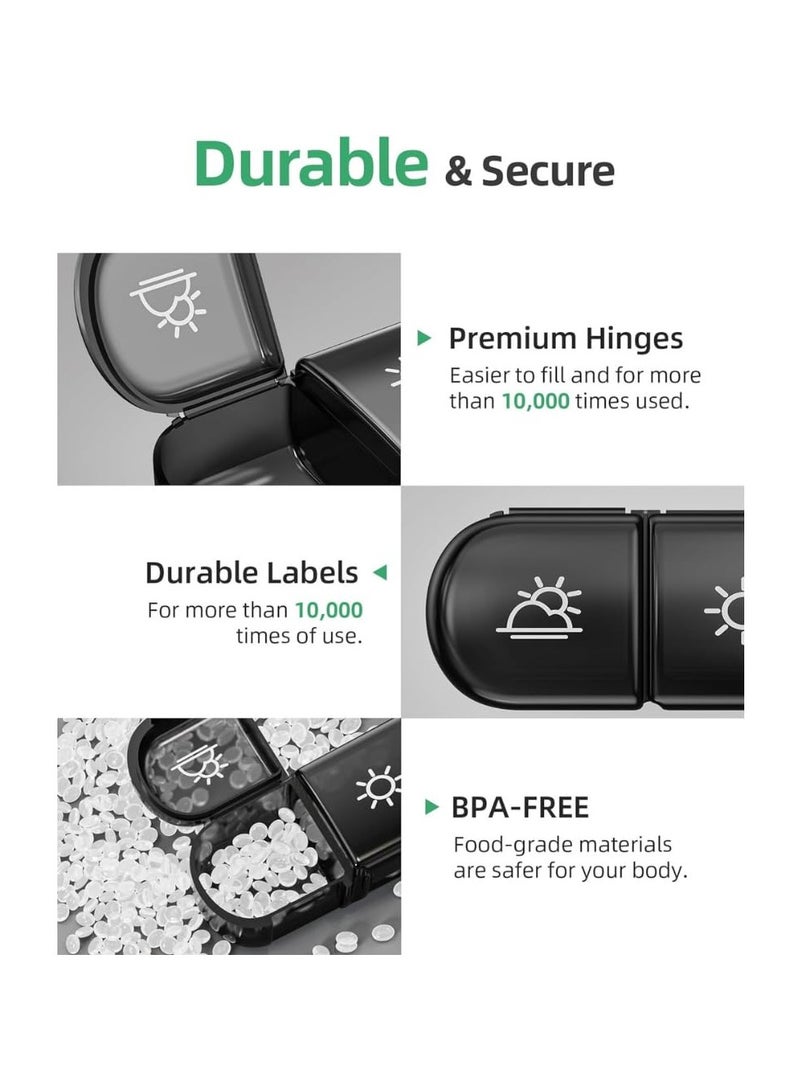 TEGRILO Weekly Pill Organizer 3 Times a Day Portable Travel Pill Box with Large Pill Containers Light-Proof Pill Case for Medication, Vitamins, Fish Oil and Supplements (Pill Box) - Image 5