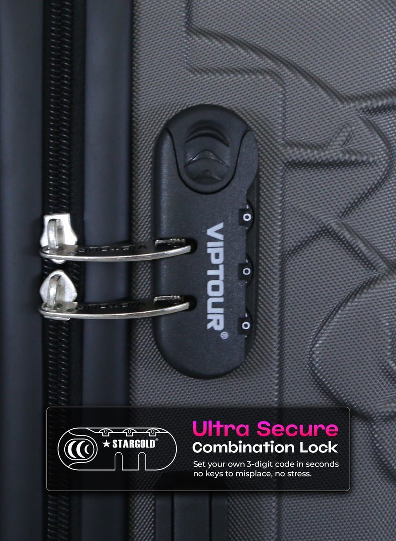 فيبتور طقم حقائب سفر 3 قطع ABS بعجلات مع نظام رقم قابل للقفل - Image 3