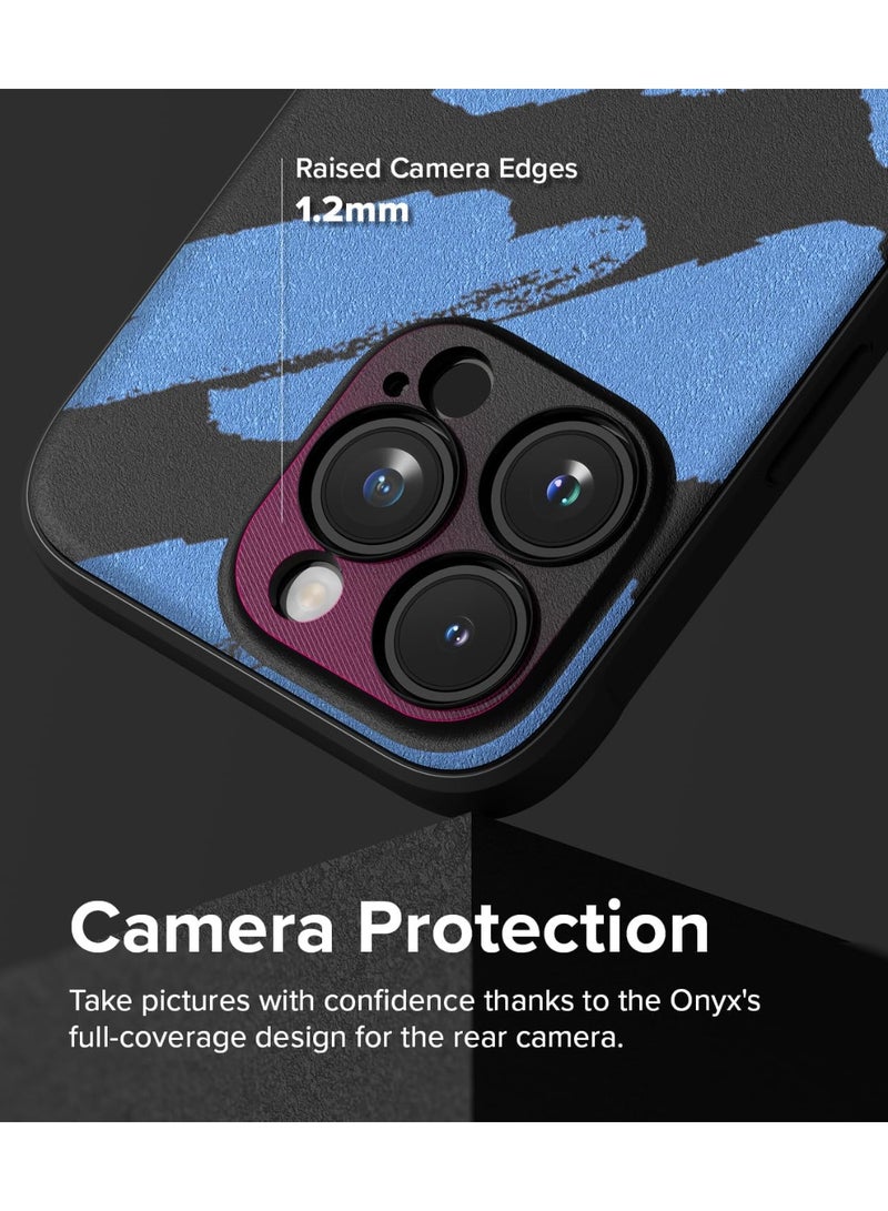 iPhone 15 Pro Case Cover Rugged Flexible Durable Anti-Slip TPU Protection Shockproof iPhone 15 Pro Back Cover - Blue Brush - Image 3