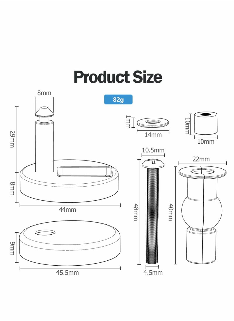 SYOSI Toilet Seat Hinges Top Fixings,2 Pcs Quick Release Toilet Seat Fixings Universal Toilet Seat Hinge Fittings for WC Toilet Blind Holes  - Image 5