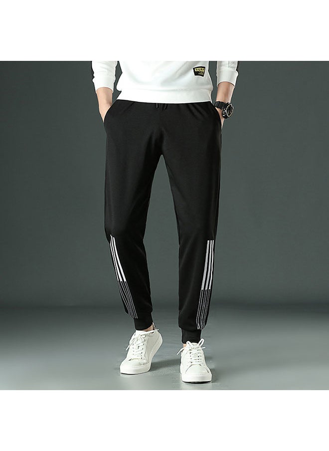 roaiss - Men's Fashion Sports Casual Pants Drawstring Elastic Waist Harun Pants High Elastic Ankle Tight Sweatpants Calf Print Decorative Pants - Image 1