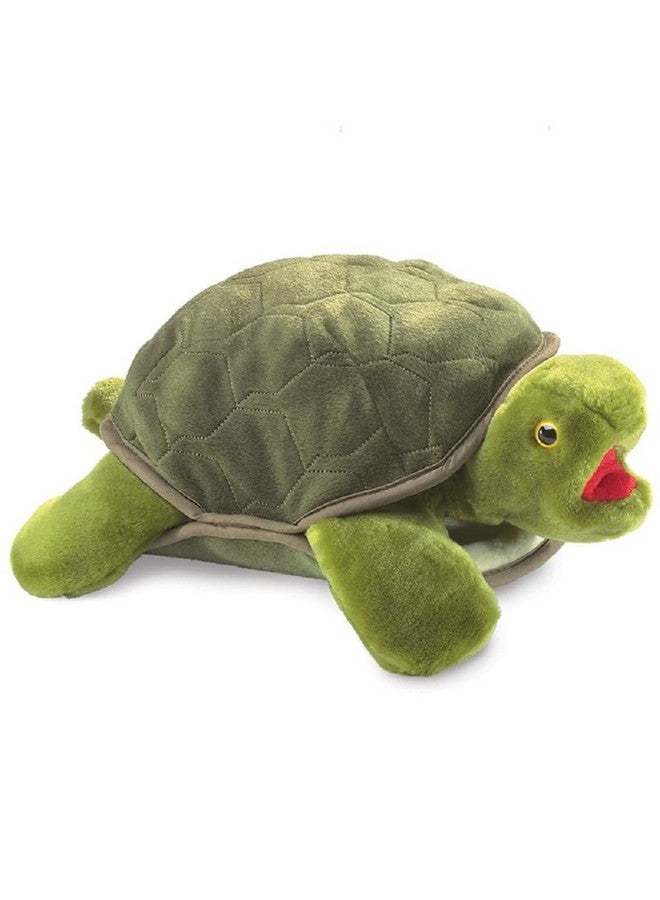 Folkmanis Turtle Plush Hand Puppet, 8" - Image 1