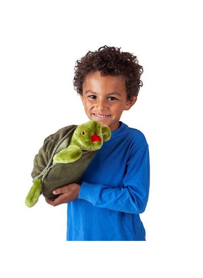 Folkmanis Turtle Plush Hand Puppet, 8" - Image 2