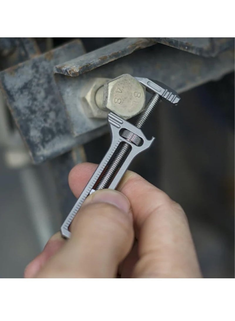 Mini Alloy Multi-tool, Multi Functional Wrench Tool Titanium Mini Spanner, Beer Opener, Nail Puller, Edc Pocket Multi Tool, for Repairing, Backpacking, Camping, and Hiking - Image 4