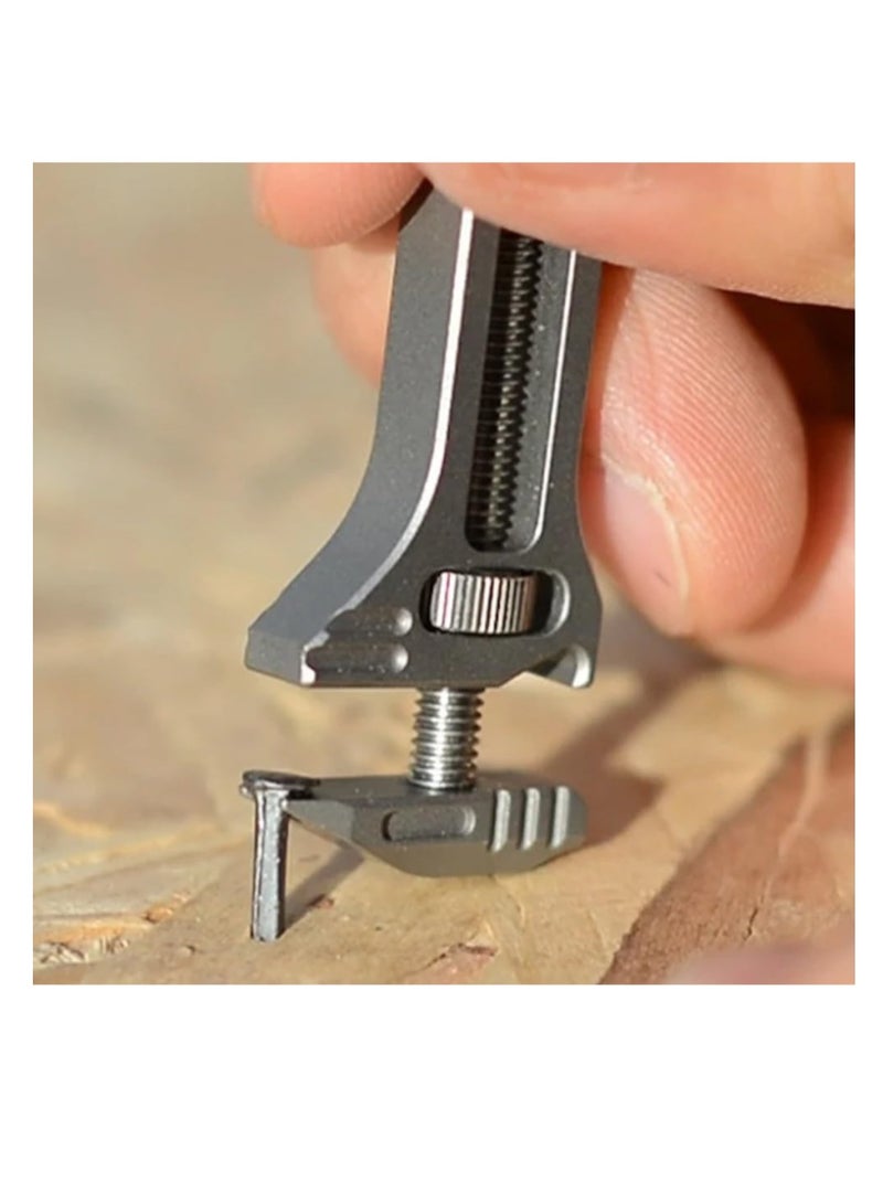 Mini Alloy Multi-tool, Multi Functional Wrench Tool Titanium Mini Spanner, Beer Opener, Nail Puller, Edc Pocket Multi Tool, for Repairing, Backpacking, Camping, and Hiking - Image 5