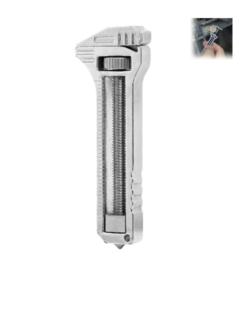 Mini Alloy Multi-tool, Multi Functional Wrench Tool Titanium Mini Spanner, Beer Opener, Nail Puller, Edc Pocket Multi Tool, for Repairing, Backpacking, Camping, and Hiking - Image 1