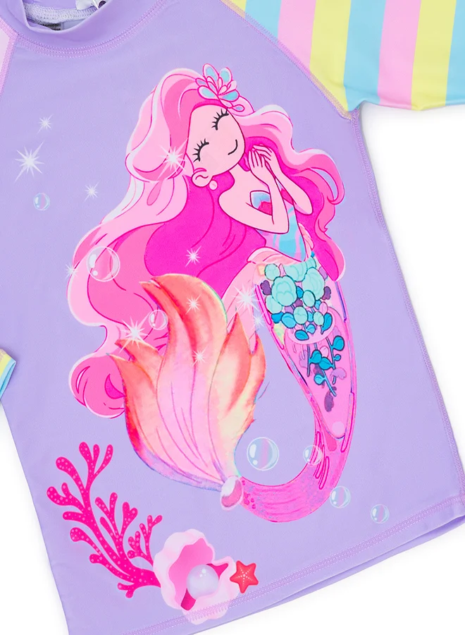 بيبي كلو Rainbow Mermaid Girls' Swimwear 2 Piece Set