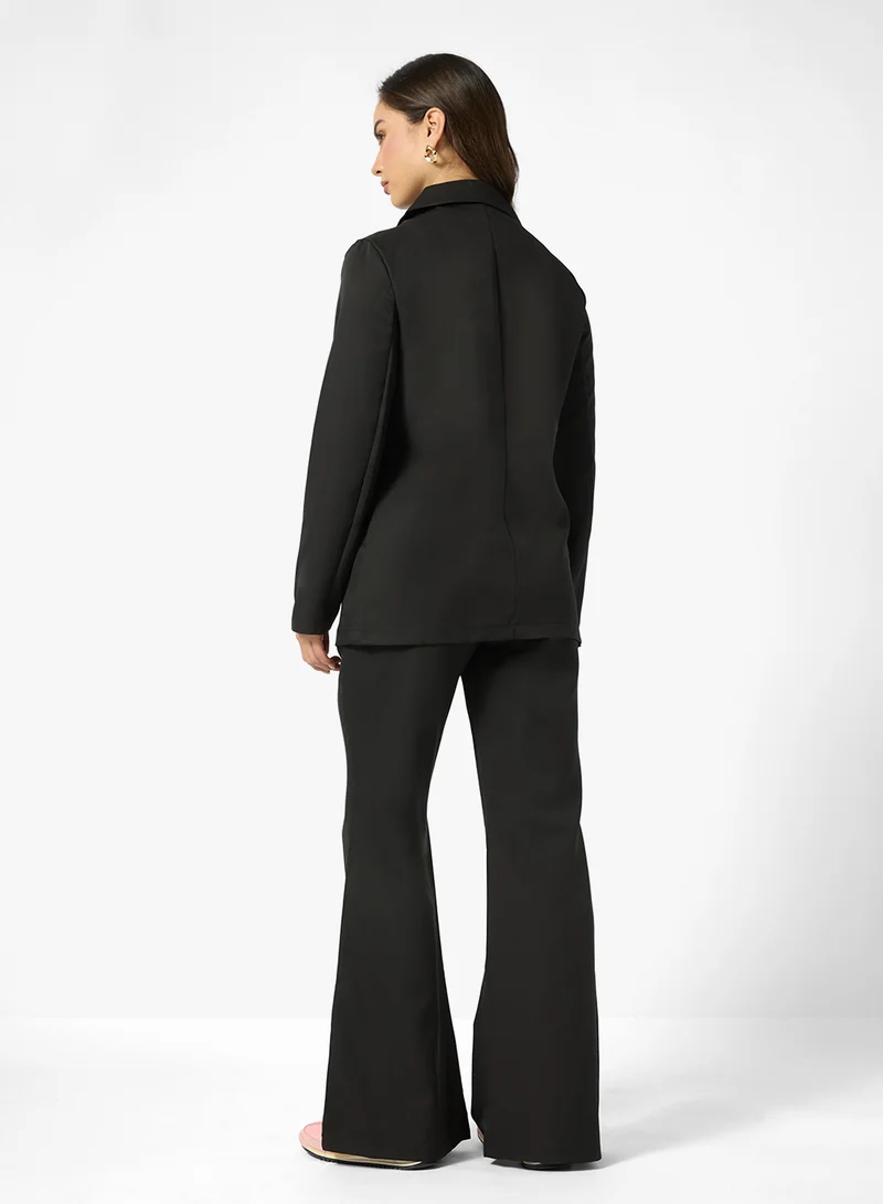 Ginger Tailored Relax Fit Blazer & Flared Pant Suit Set