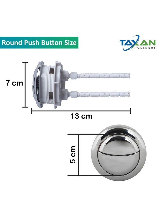 TAXAN POLYMERS Taxan Toilet Plastic Dual Flush Valve, Flush Siphon,Fill Valve With Toilet Repair Kit Abs Push Chrome Plated Button For Tank Commode Fixed Together Commode Cistern (8" Inch) - Image 5