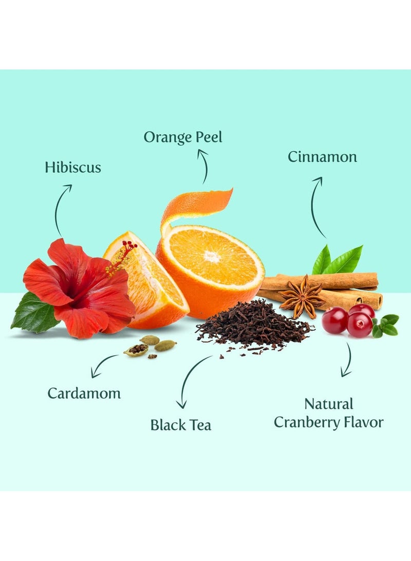 فادام شاي الكركديه بالتوت البري المثلج بالتوت البري 15 كيس شاي مثلج بالكركديه والتوت البري النقي الخالي من السكر القابل للتحلل الحيوي مثالي للموكتيلات والكوكتيلات - Image 2