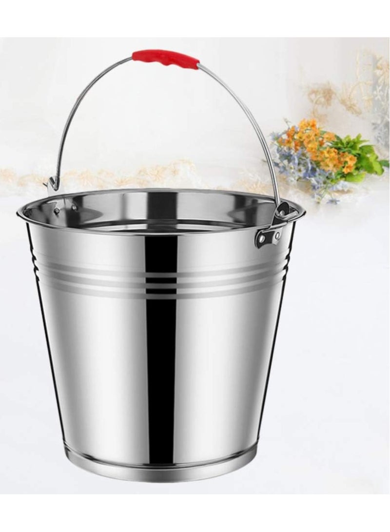 DubaiGallery Stainless Steel Bucket with Handle Water Cleaning Champagne Wine Beer Icebox Garden 20L - Image 1