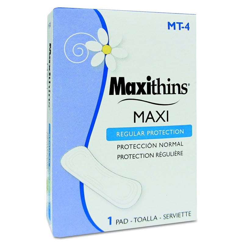 مناديل صحية مباعة HOSPECO MT4 Maxithins #4 (حالة من 250 مناديل معبأة بشكل فردي) - GID-HOSMT-4، بيضاء، 15" × 11" × 8"