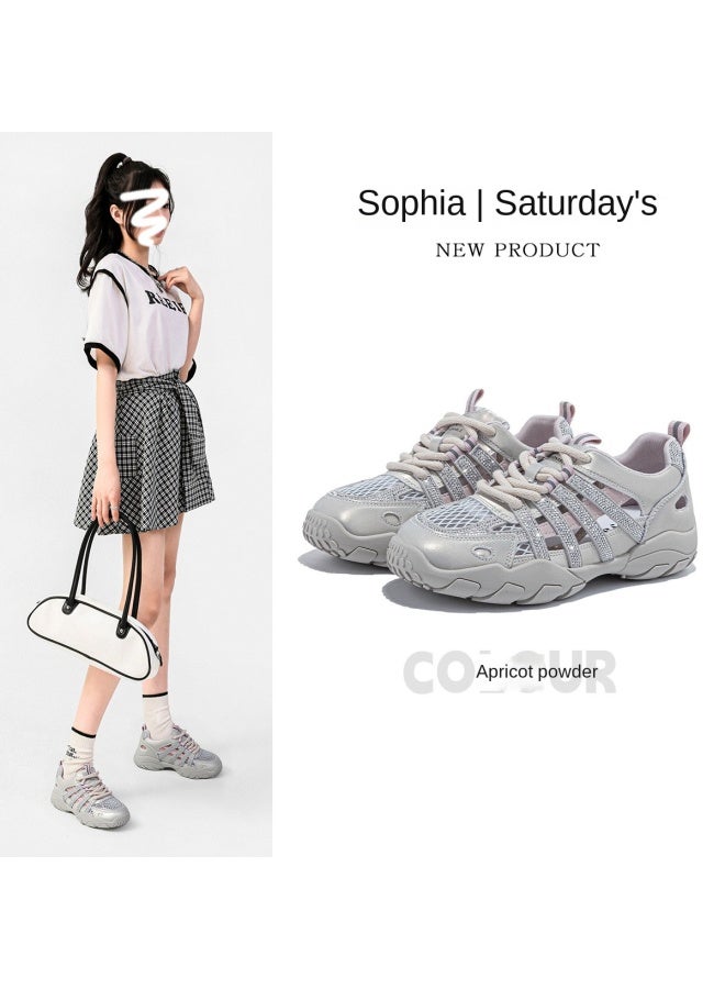 SAFIYA Hot Selling】saturday Brand Women's Gumshoes 2025 New Hollow Mesh Rhinestone Casual Shoes - Image 2