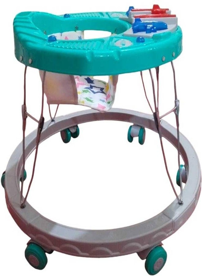 Maanit Musical Baby Walker for 6-24 Months - 2 in1 Walker for Kids, 6-Wheel Adjustable Foldable Infant Walker with Cushioned Seat, 360° Rotating Wheels - Lightweight Safe Learning Walker for Toddlers (Green) - Image 3