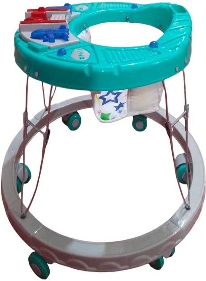 Maanit Musical Baby Walker for 6-24 Months - 2 in1 Walker for Kids, 6-Wheel Adjustable Foldable Infant Walker with Cushioned Seat, 360° Rotating Wheels - Lightweight Safe Learning Walker for Toddlers (Green) - Image 4