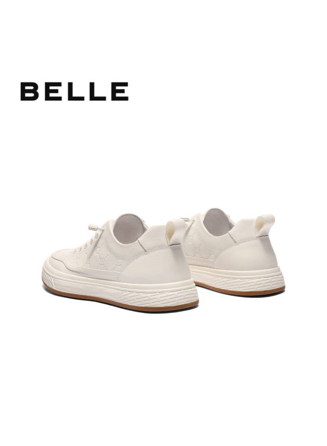 Belle Men's Casual Shoes Genuine Leather Embossed Slip-on Sneakers A1468am5 White - Single Layer A1930 39 - Image 3