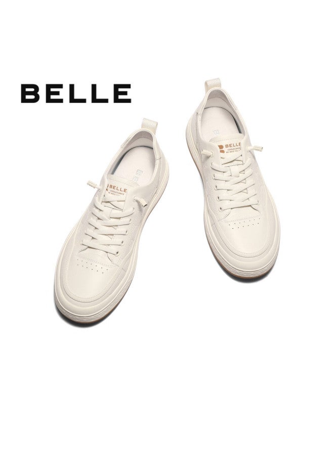 Belle Men's Casual Shoes Genuine Leather Embossed Slip-on Sneakers A1468am5 White - Single Layer A1930 39 - Image 2