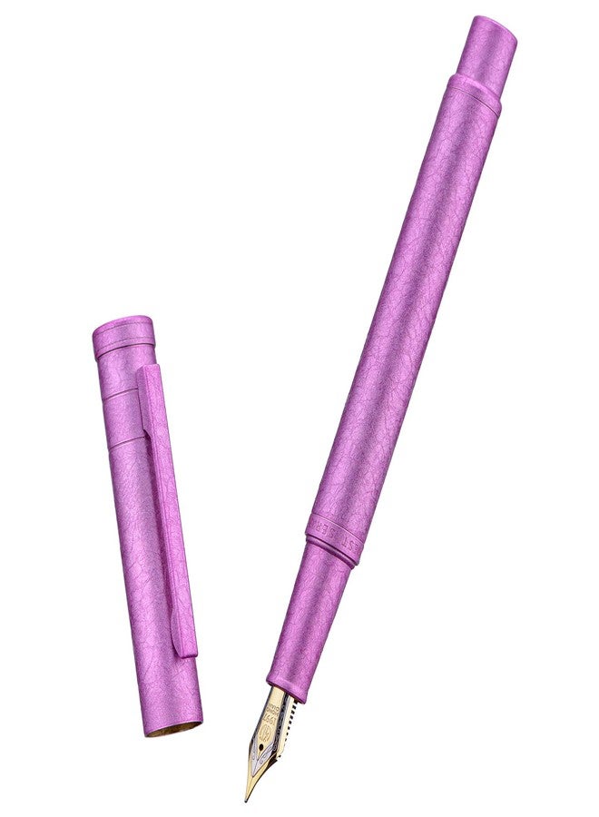 Asvine Hongdian 1851 Forest Fountain Pen Pink Ice Flowers, Extra Fine Nib Classic Design with Converter and Metal Pen Case - Image 2