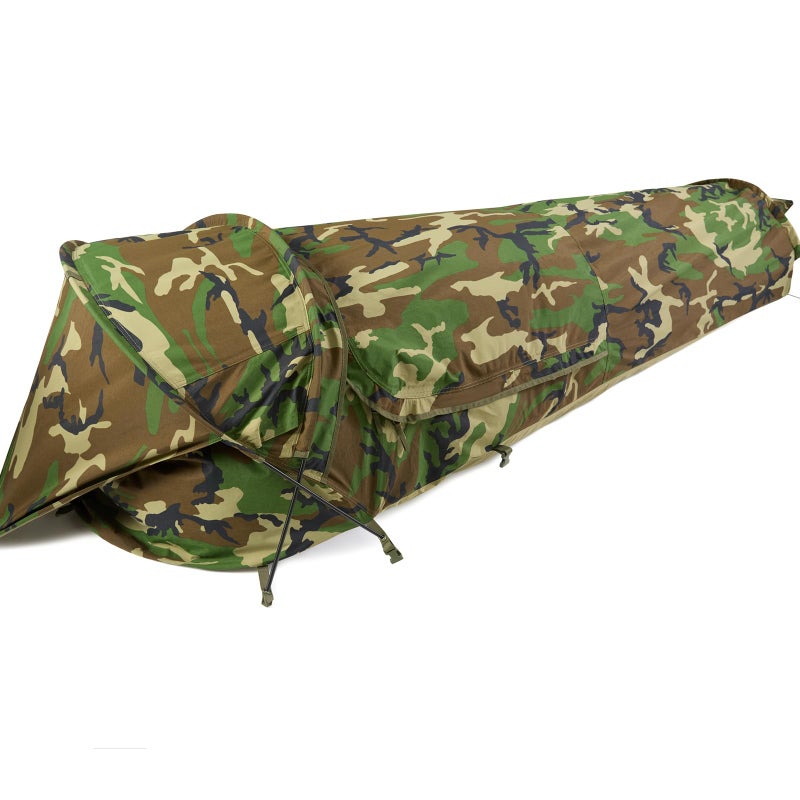 غطاء خيمة بيفي العسكري المخفي MT مضغوط بعمود واحد لخيام النوم المودولية مع شبكة لحماية من البعوض مقاوم للماء وقابل للتنفس غلاف خارجي ملجأ بسيط