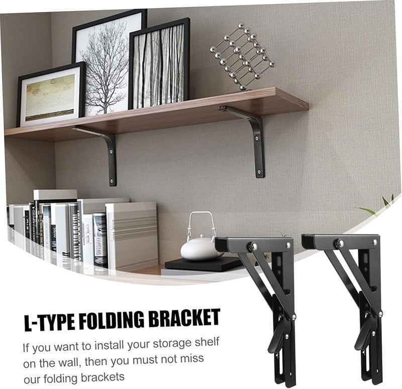 Heavy Duty Shaped Folding Shelf Brackets 20X10 8CM For Microwave Oven RV Garage Storage - Image 4