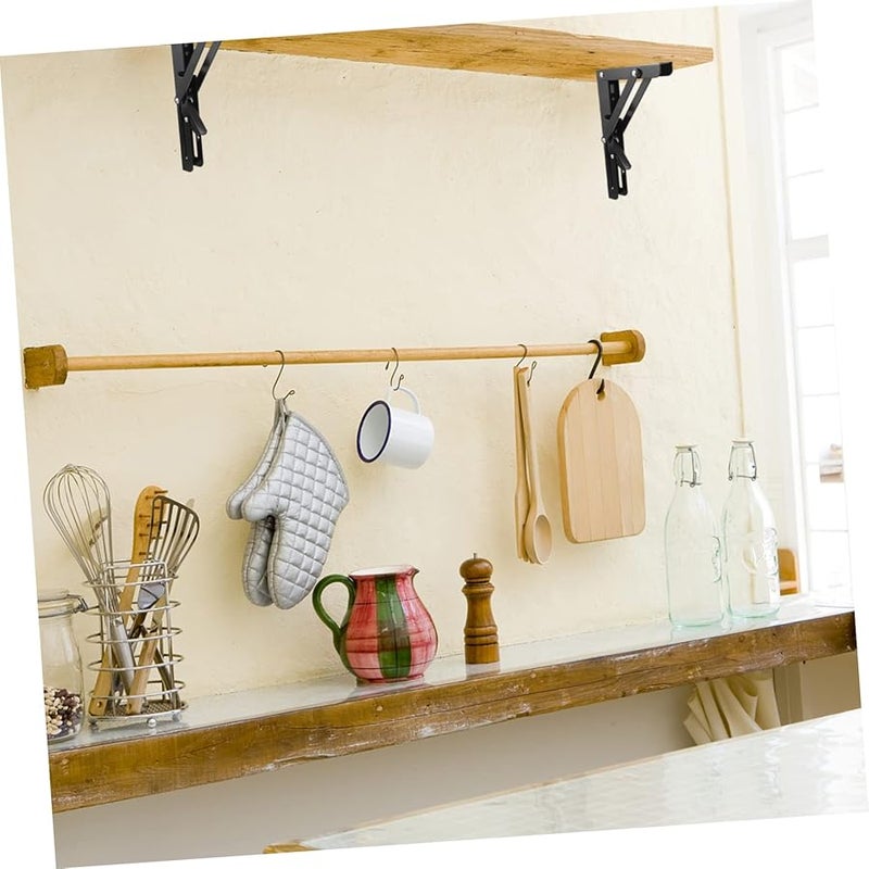 Heavy Duty Shaped Folding Shelf Brackets 20X10 8CM For Microwave Oven RV Garage Storage - Image 5