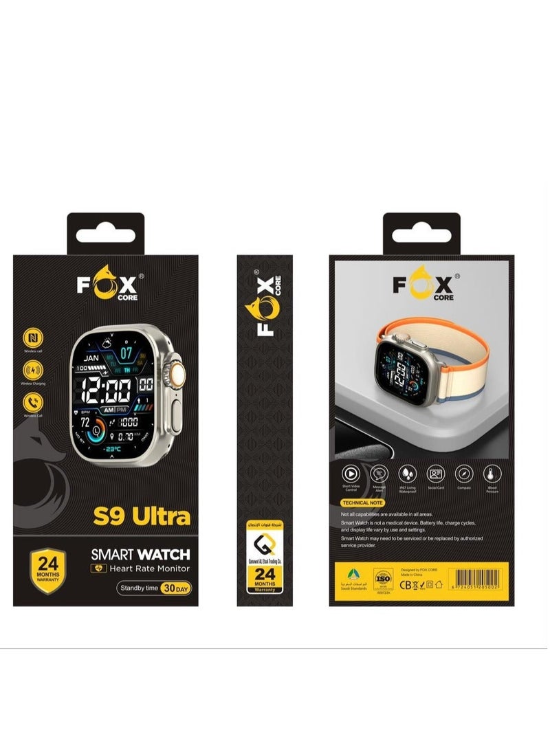 Fox Core Smart Watch s9 Ultra Wireless Call And Near Field Communication (GOLD) - Image 2