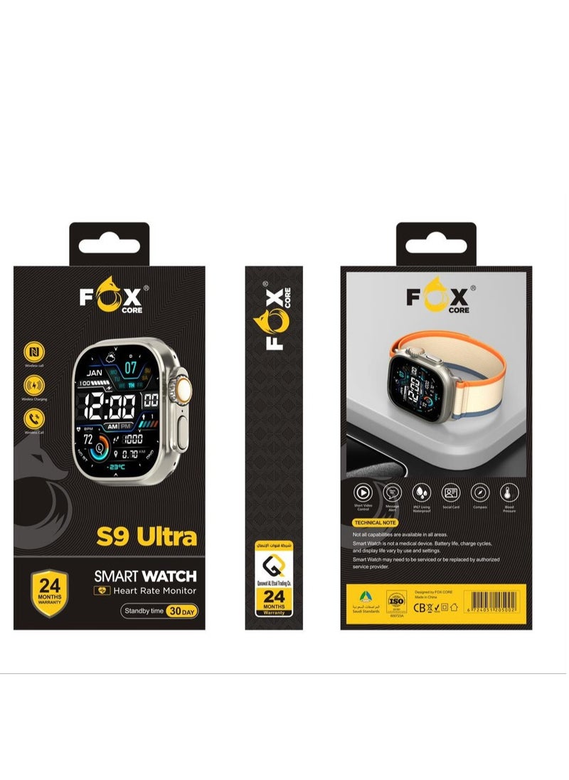 Fox - Core Smart Watch s9 Ultra Wireless Call And Near Field Communication (GOLD) - Image 1