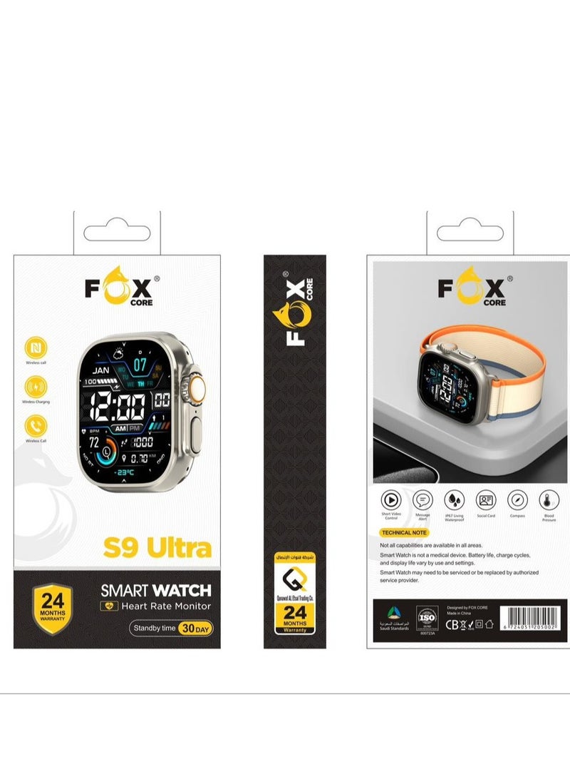 Fox - Core Smart Watch s9 Ultra Wireless Call And Near Field Communication (GOLD) - Image 1